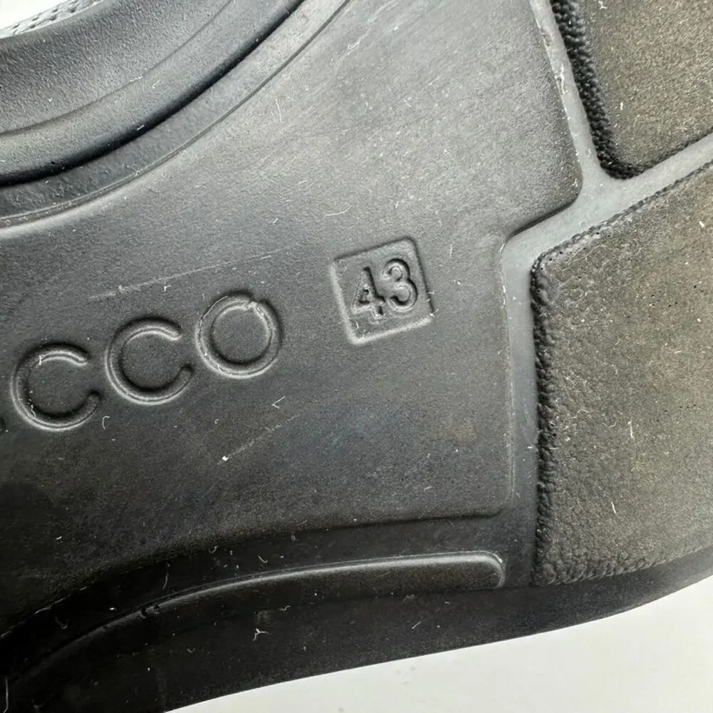 Ecco Men's‎ Black Leather Slip-On Dress Loafers Business Shoes Size 43 US 9-9.5